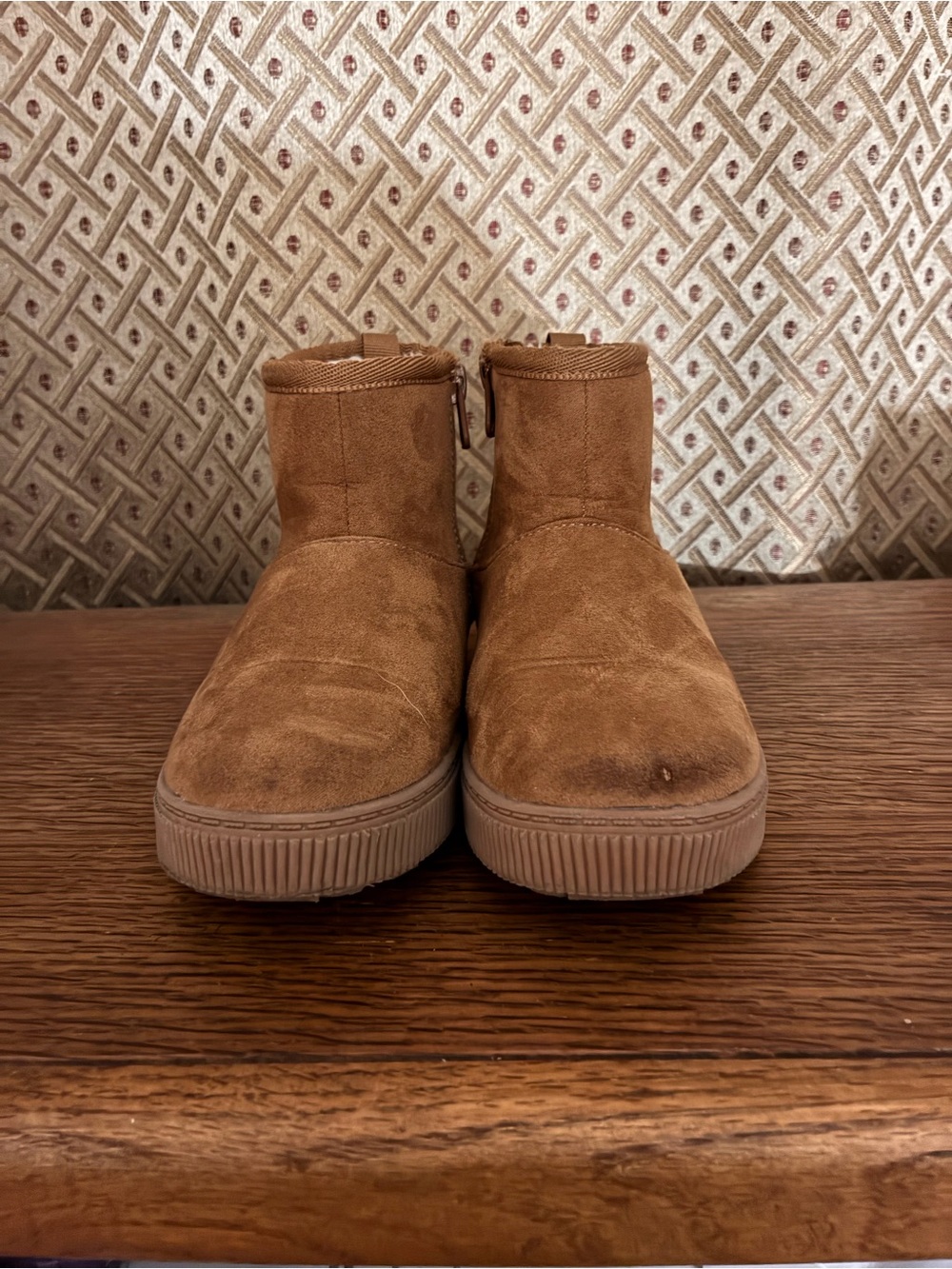 Cat & Jack Brown Suede-Look Kids Winter Boots